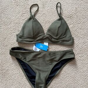 Cupshe Deep Green Bikini Set
